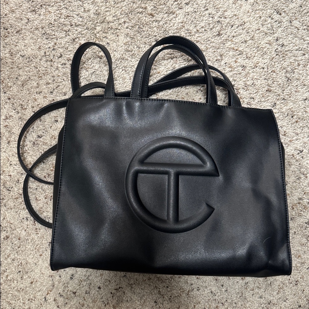 Telfar medium black shopping bag